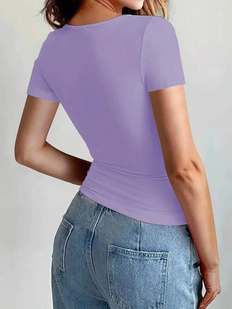 Camiseta Feminina Básica Cropped