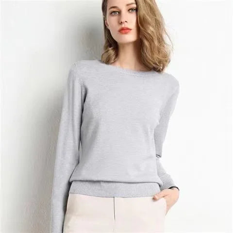 Suéter Feminino Básico de Lã e Cashmere