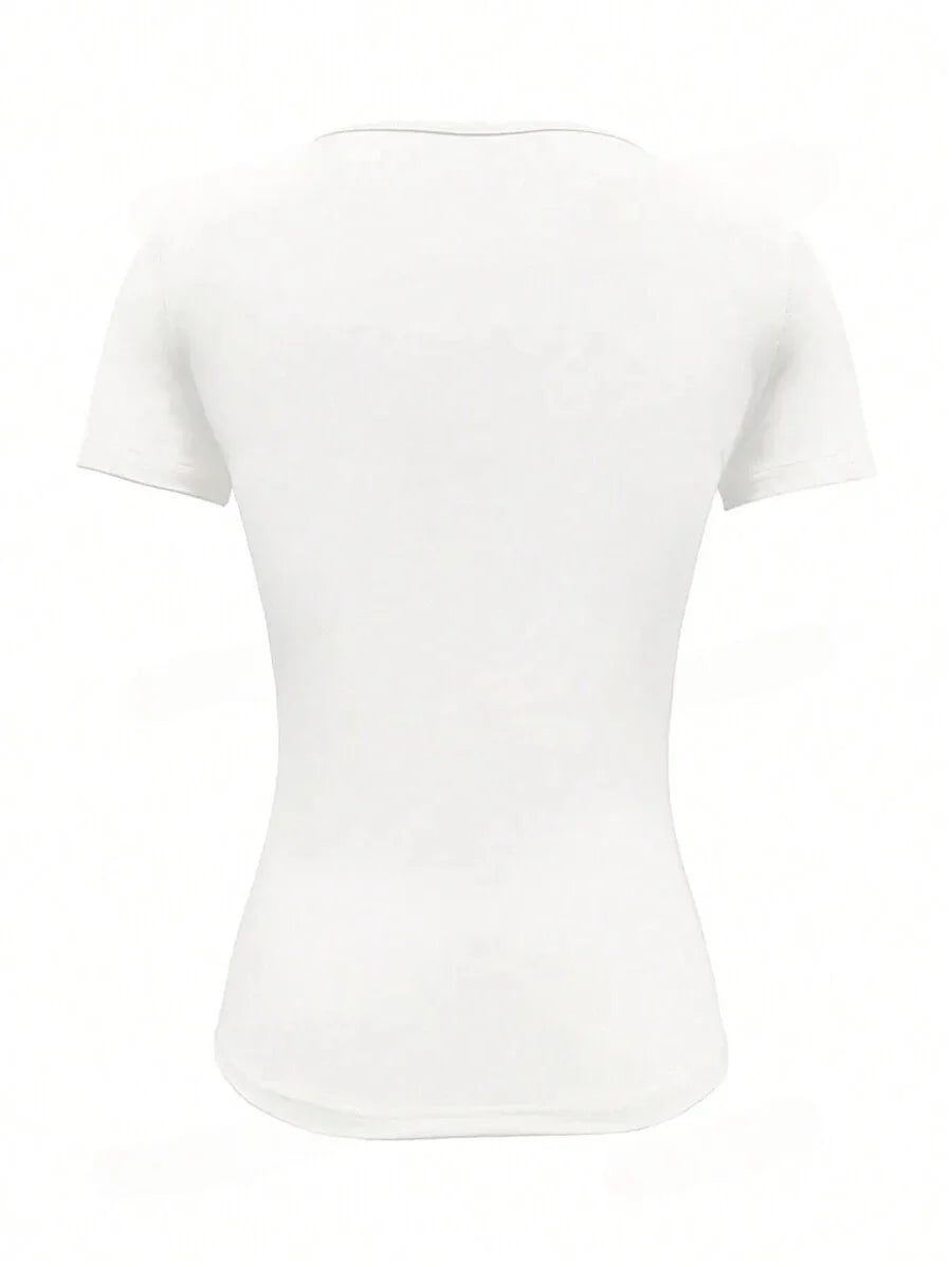 Camiseta Feminina Básica Cropped