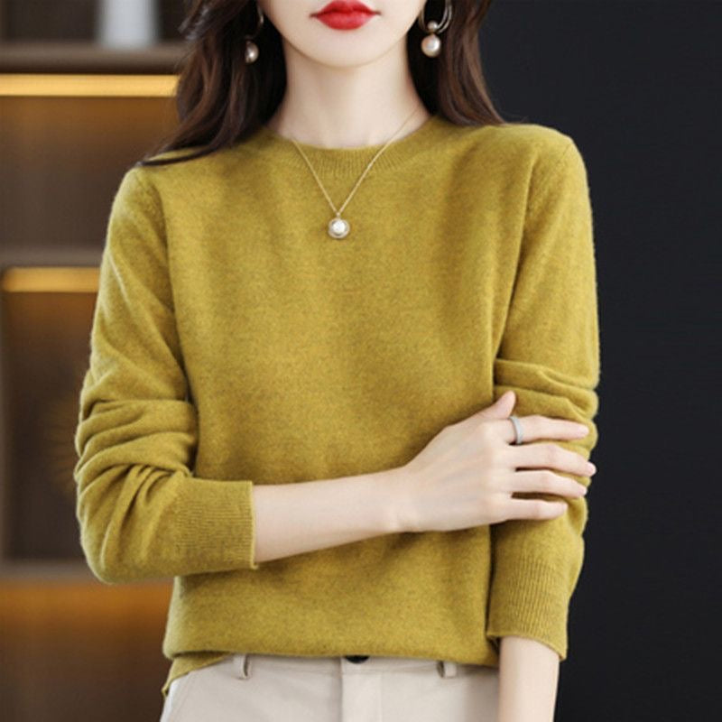 Suéter Feminino Básico de Lã e Cashmere