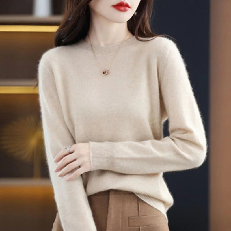 Suéter Feminino Básico de Lã e Cashmere