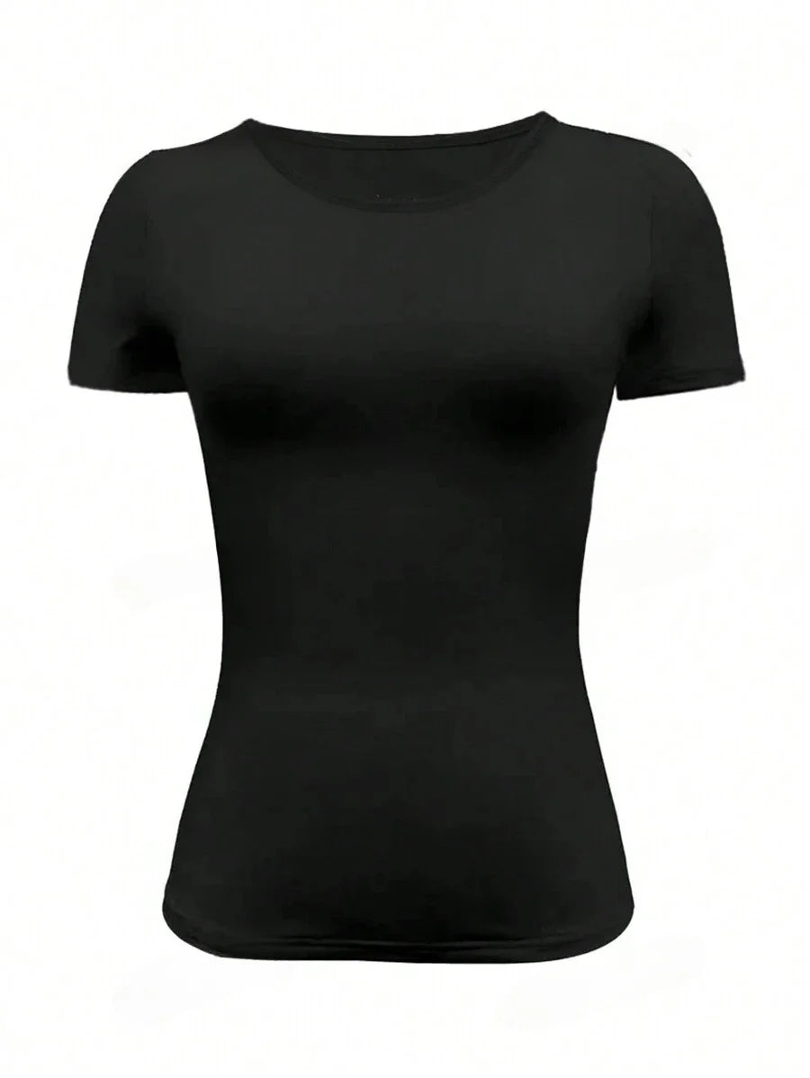 Camiseta Feminina Básica Cropped