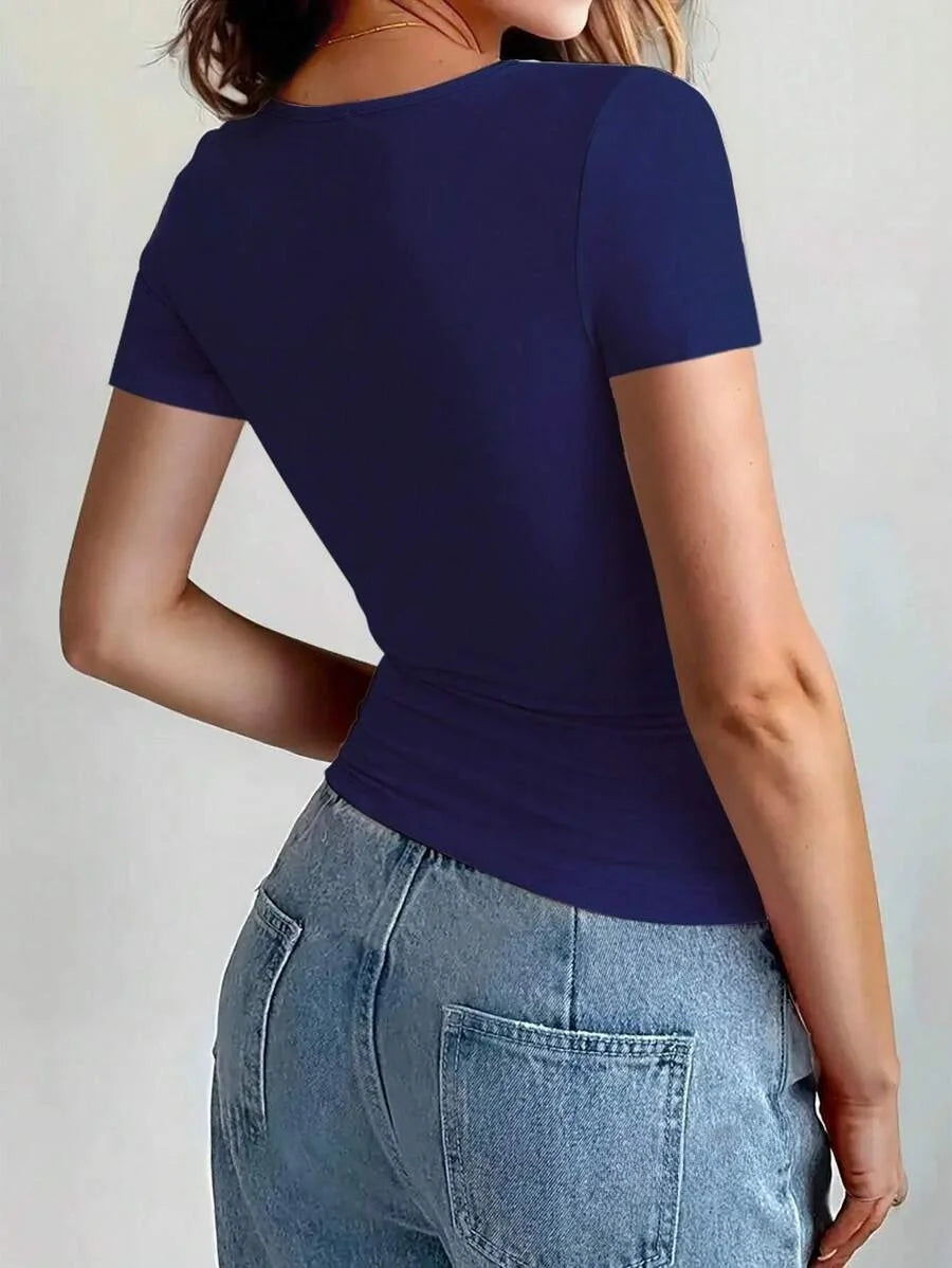 Camiseta Feminina Básica Cropped