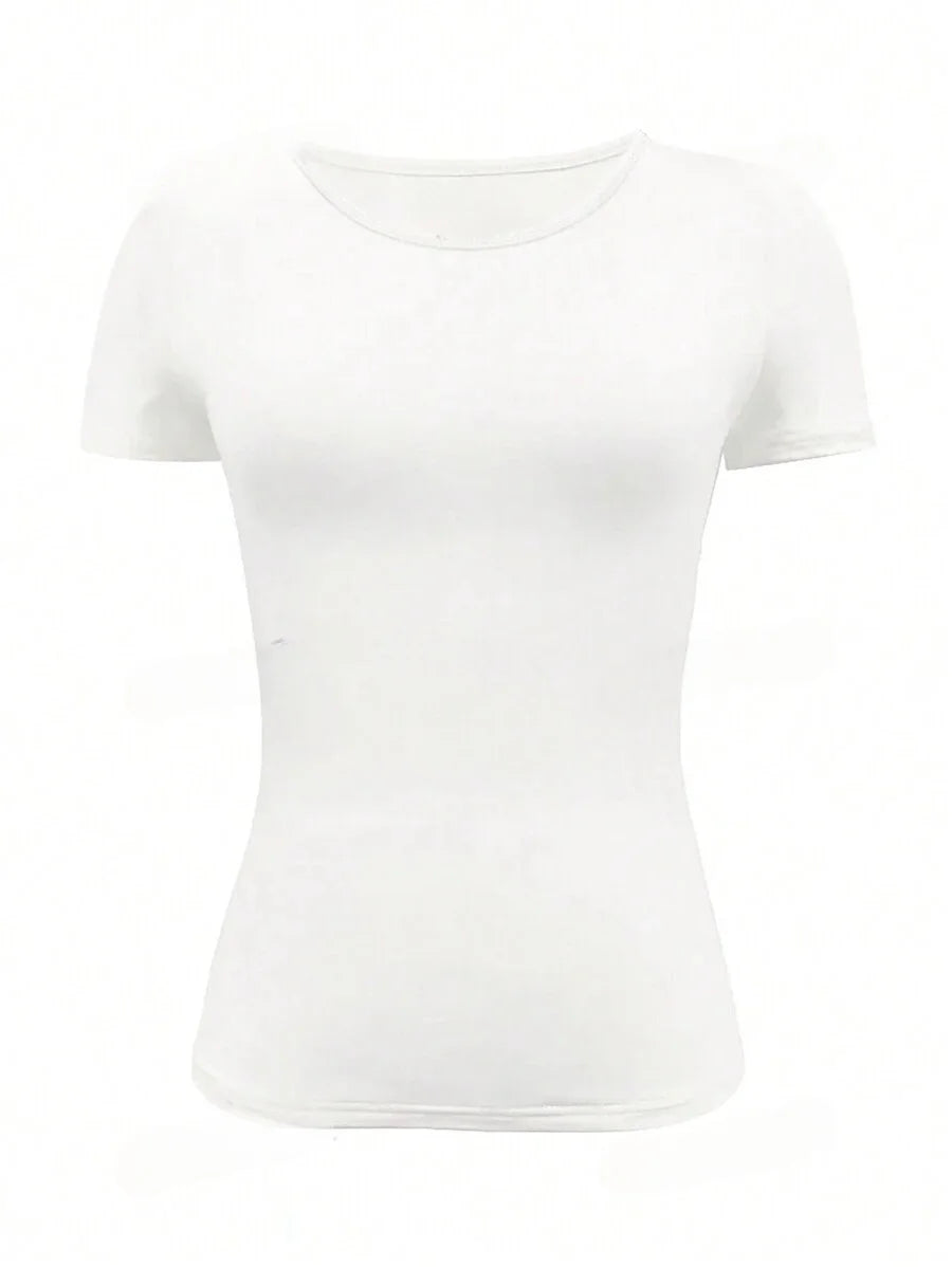 Camiseta Feminina Básica Cropped